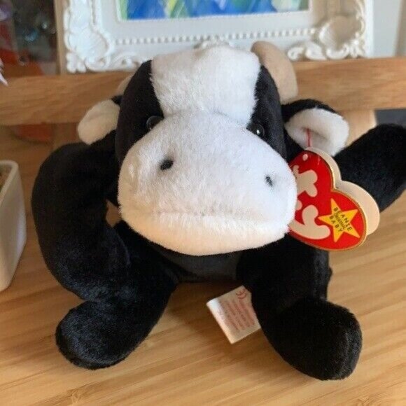 Beanie Baby “Daisy” the Cow, 1993 - Black & White, With Tag - Picture 2 of 9